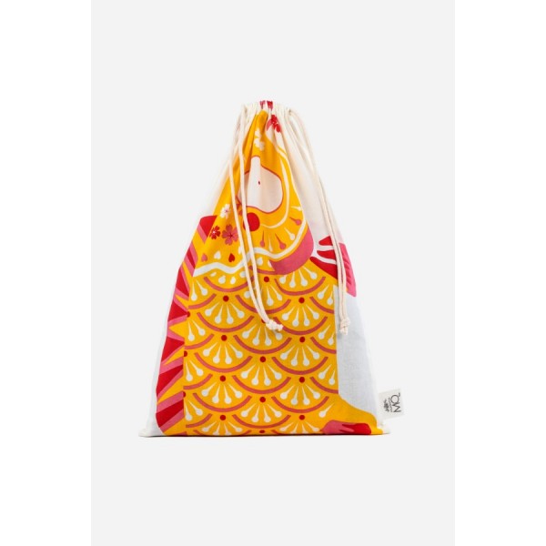 recycled bag from Indian Yellow koinobori, organic cotton, zero waste recycled bag from Indian Yellow koinobori, organic cotton, zero waste