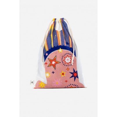 Stars recycled Drawstring bag- zero waste solution, 2