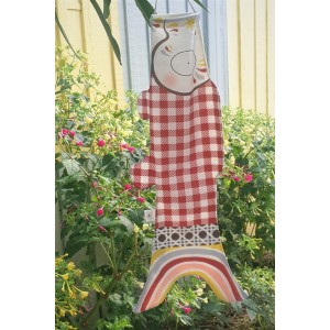 Gingham windsock signed by Madame Mo