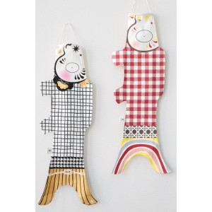 Manche à air Madame Mo Black&White, porte-bonheur