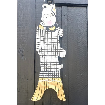 Black&White koinobori, carp-shaped-windsock signed by Madame Mo