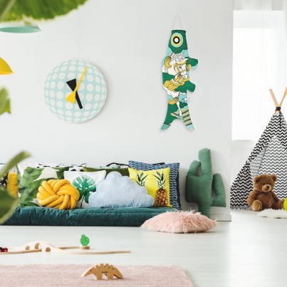 Koinobori Madame Mo Yabusame blue, taille Small, manche à air, idée cadeau japonais éthique et chic 2