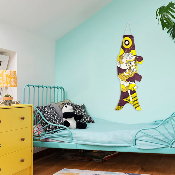 Koinobori Madame Mo Yabusame Blue, taille Small, idée cadeau japonais