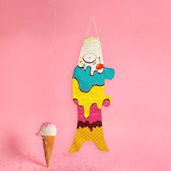 Koinobori Madame Mo Ice Cream, taille Small, manche à air, idée cadeau japonais, cadeau éthique