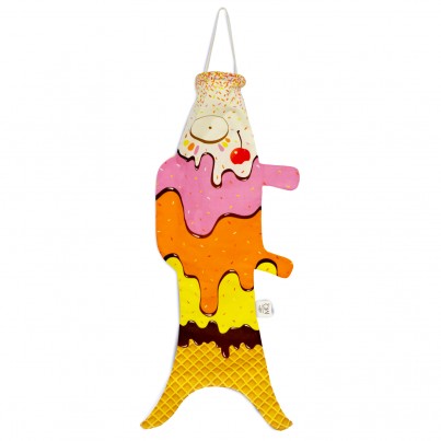 Madame Mo Ice Cream Koinobori XS, carp-shaped windsock, organic cotton