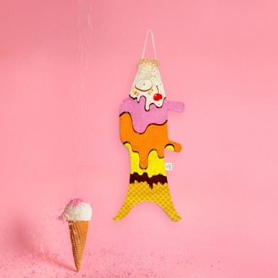 Madame Mo Ice Cream Koinobori XS, carp-shaped windsock, organic cotton 2