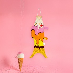 Madame Mo Ice Cream Koinobori XS, carp-shaped windsock, organic cotton