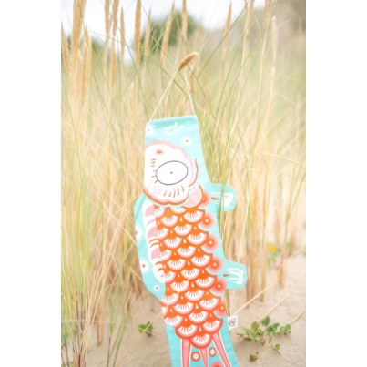 Koinobori Bleu Lumière Madame Mo, idée de cadeau poétique, éthique, écologique, d'inspiration japonaise